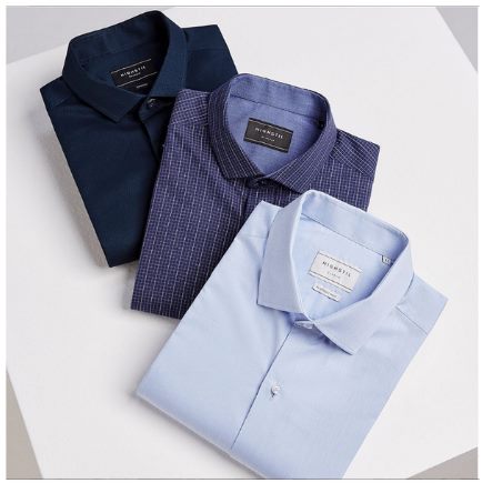 Camisas sociais masculinas em azul e xadrez